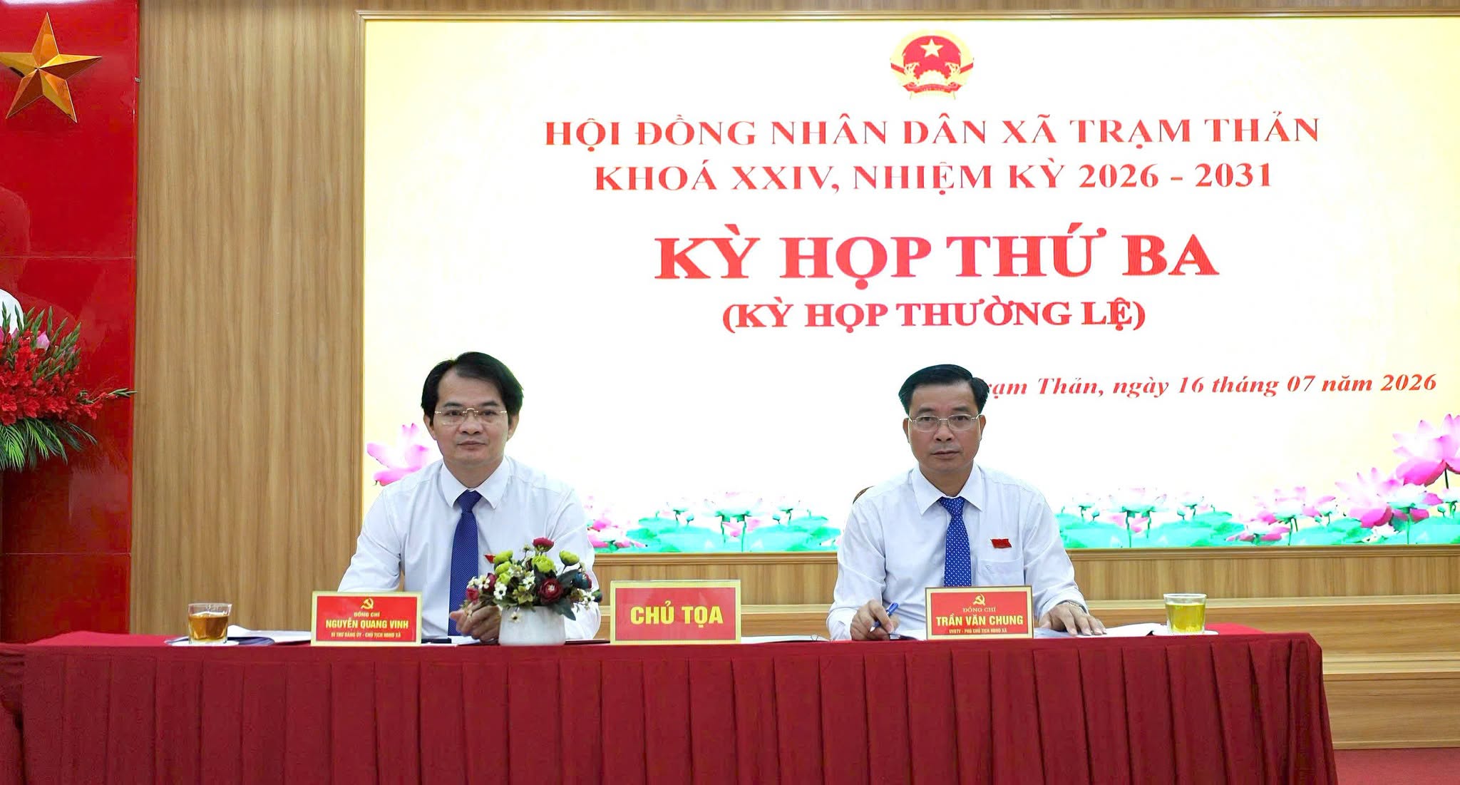 KỲ HỌP THỨ BA HỘI ĐỒNG NHÂN DÂN XÃ TRẠM THẢN KHÓA XXIV NHIỆM KÌ 2026 -2031