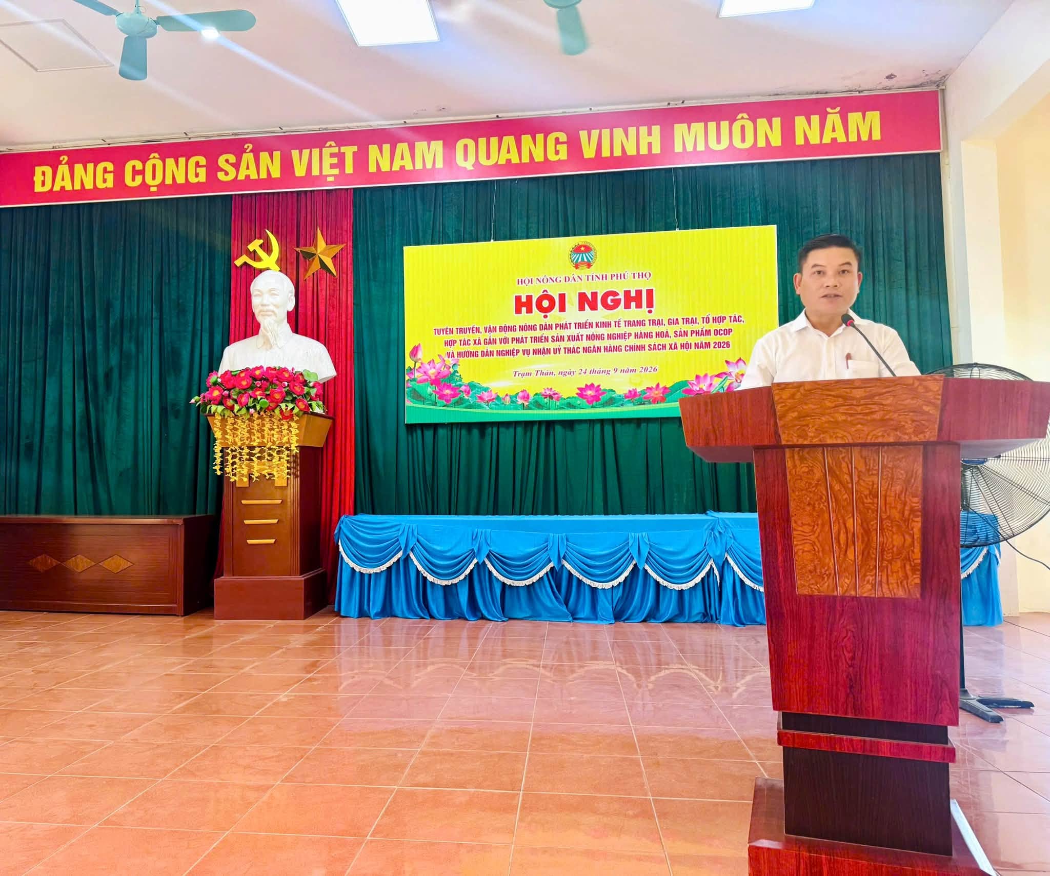 XÃ TRẠM THẢN TỔ CHỨC HỘI NGHỊ TUYÊN TRUYỀN VẬN ĐỘNG NÔNG DÂN PHÁT TRIỂN KINH TẾ VÀ HƯỚNG DẪN NGHIỆP VỤ NHẬN ỦY THÁC NGÂN HÀNG CHÍNH SÁCH XÃ HỘI NĂM 2026. 