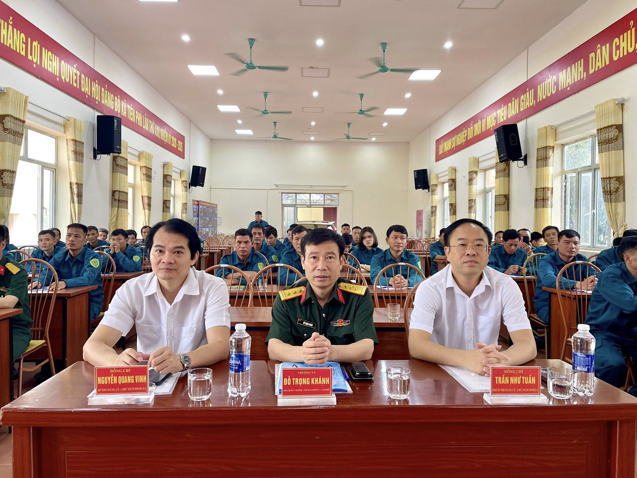 Ban chỉ huy quân sự xã Trạm Thản tổ chức lễ khai mạc huấn luyện dân quân năm 2026