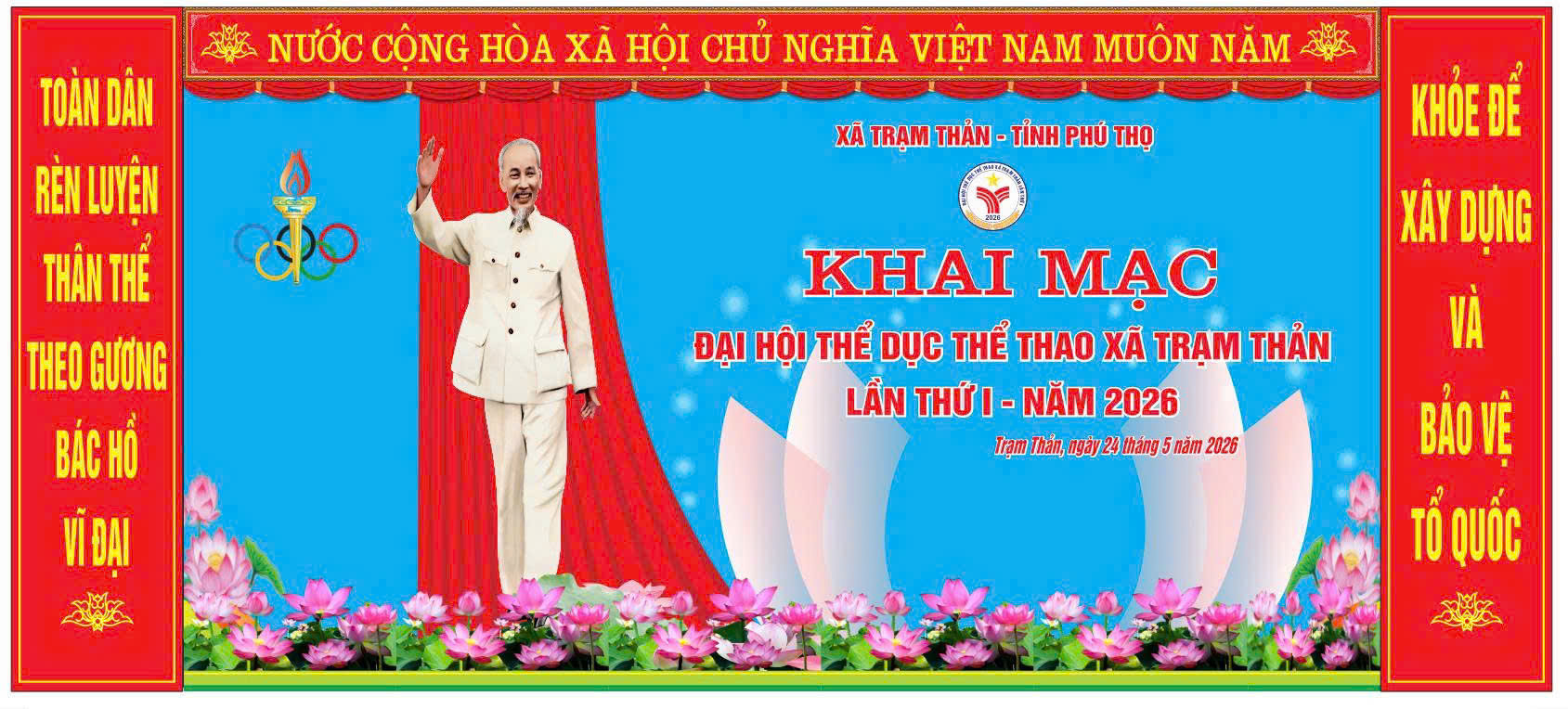 Chào mừng Đại hội Thể dục thể thao xã Trạm Thản lần thứ I năm 2026