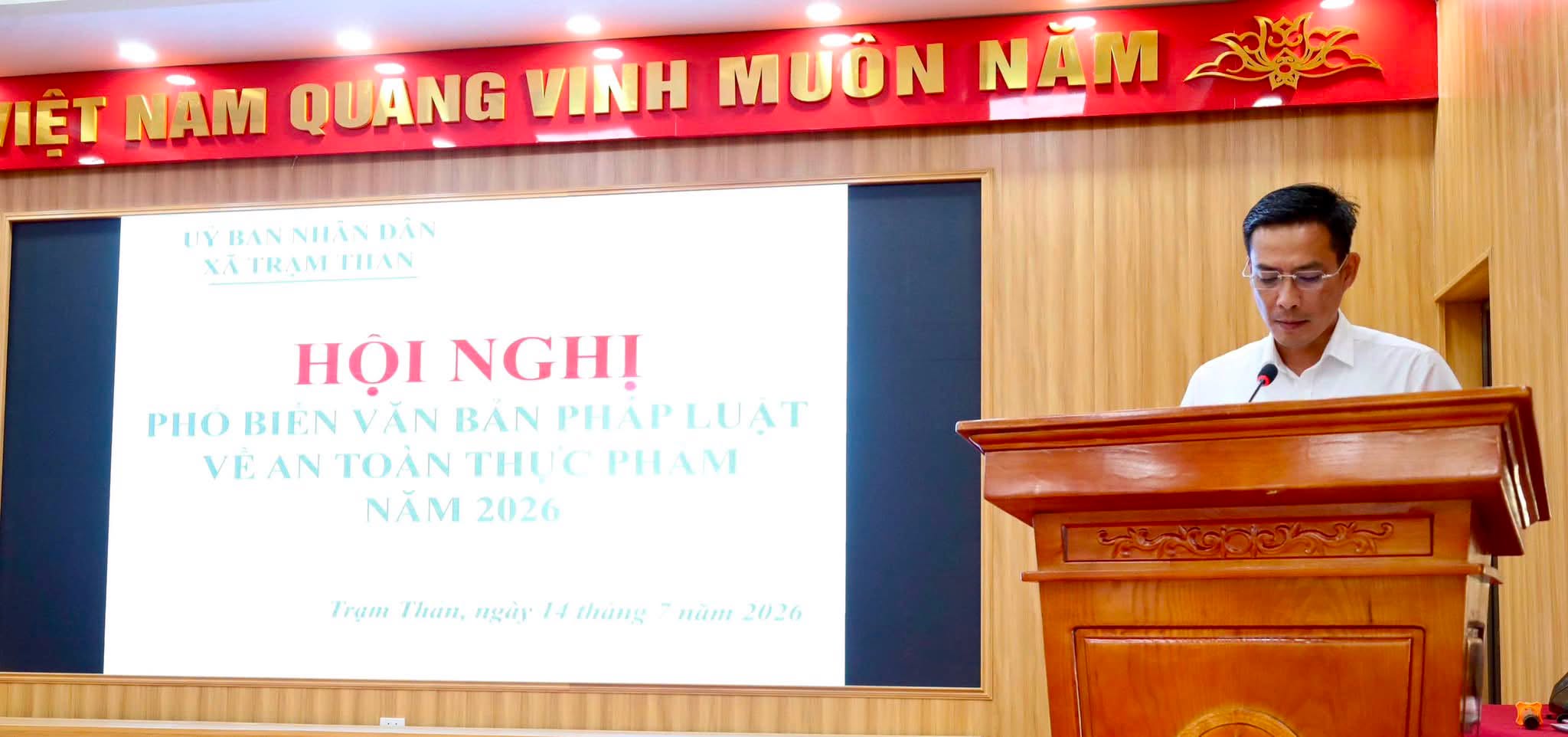 XÃ TRẠM THẢN TỔ CHỨC HỘI NGHỊ TẬP HUẤN PHỔ BIẾN VĂN BẢN PHÁP LUẬT VỀ AN TOÀN THỰC PHẨM NĂM 2026