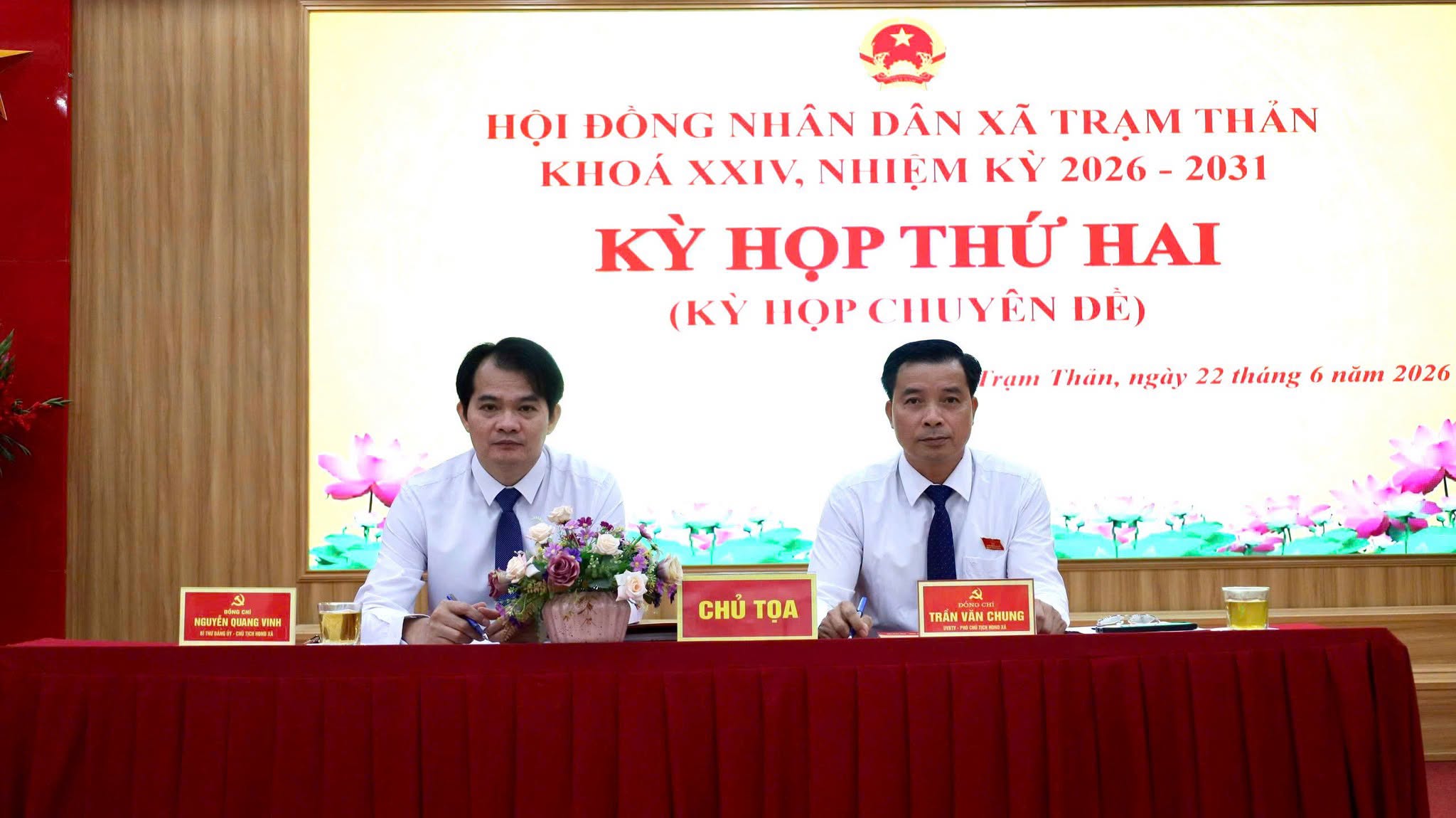 HỘI ĐỒNG NHÂN DÂN XÃ TRẠM THẢN TỔ CHỨC KỲ HỌP THỨ HAI (KỲ HỌP CHUYÊN ĐỀ) KHÓA XXIV, NHIỆM KỲ 2026 - 2031.
