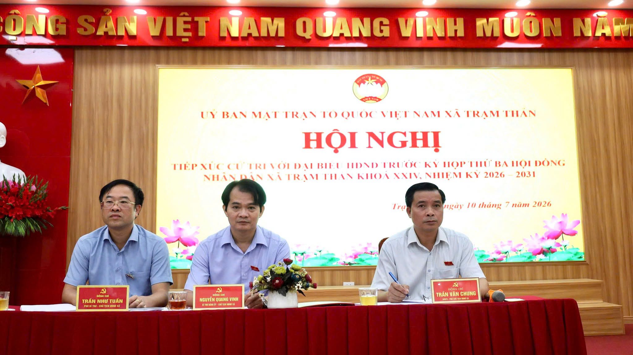 HỘI NGHỊ TIẾP XÚC CỬ TRI TRƯỚC KỲ HỌP THỨ BA HĐND XÃ TRẠM THẢN KHOÁ XXIV, NHIỆM KỲ 2026 - 2031