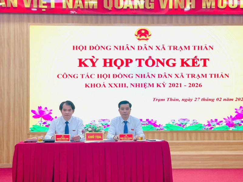 XÃ TRẠM THẢN TỔ CHỨC KỲ HỌP TỔNG KẾT HỘI ĐỒNG NHÂN DÂN KHOÁ XXIII (nhiệm kì 2021  - 2026)