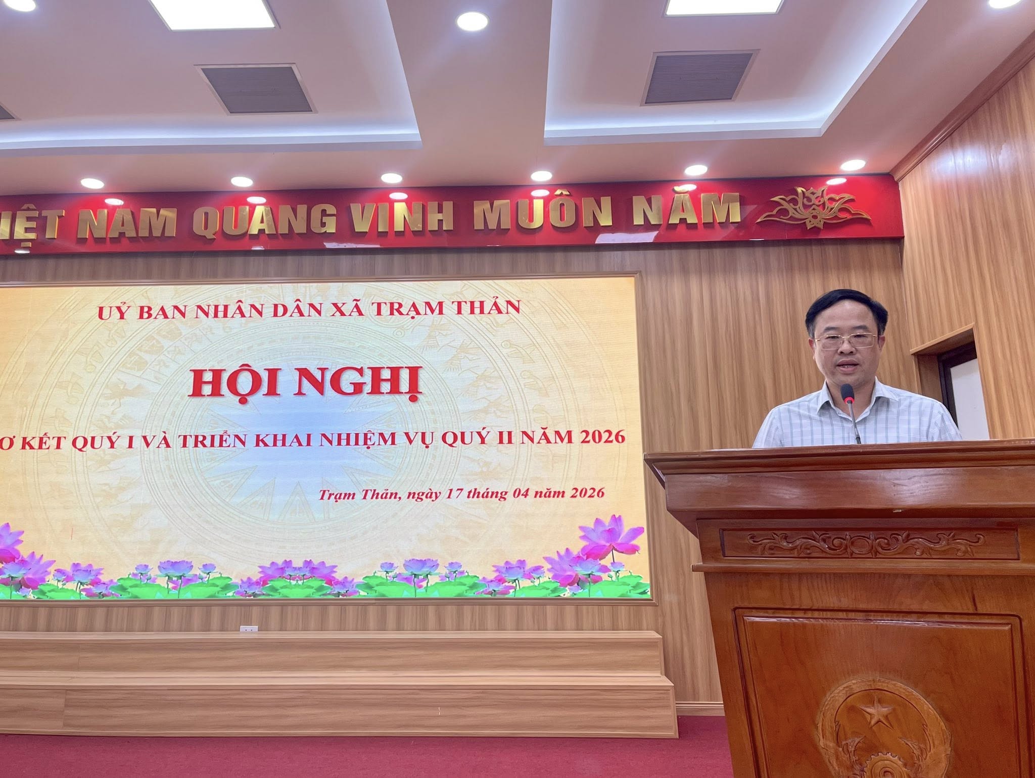 HỘI NGHỊ SƠ KẾT UBND XÃ QUÝ I VÀ TRIỂN KHAI NHIỆM VỤ QUÝ II NĂM 2026