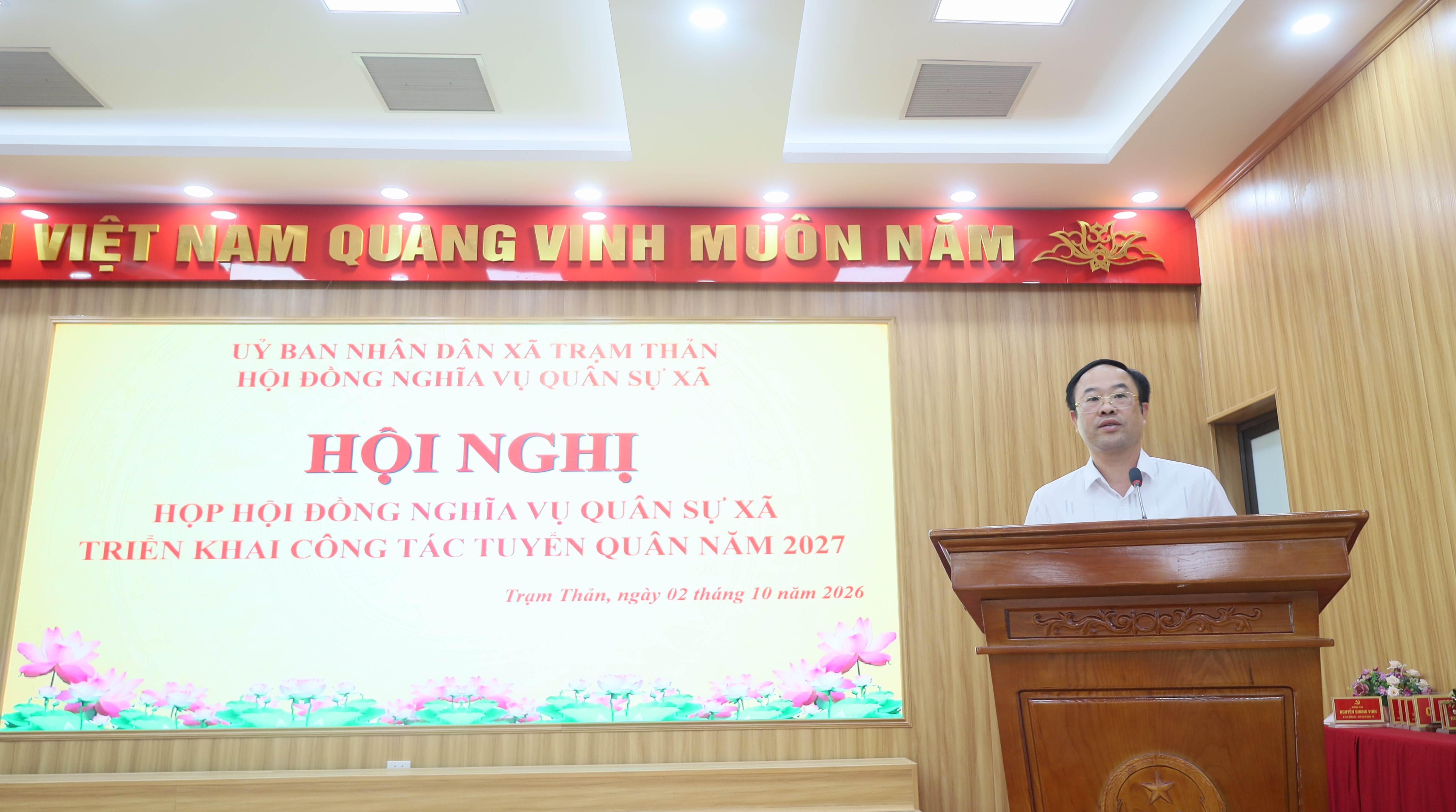 HỘI NGHỊ HỌP HỘI ĐỒNG NGHĨA VỤ QUÂN SỰ XÃ, TRIỂN KHAI CÔNG TÁC TUYỂN QUÂN NĂM 2027