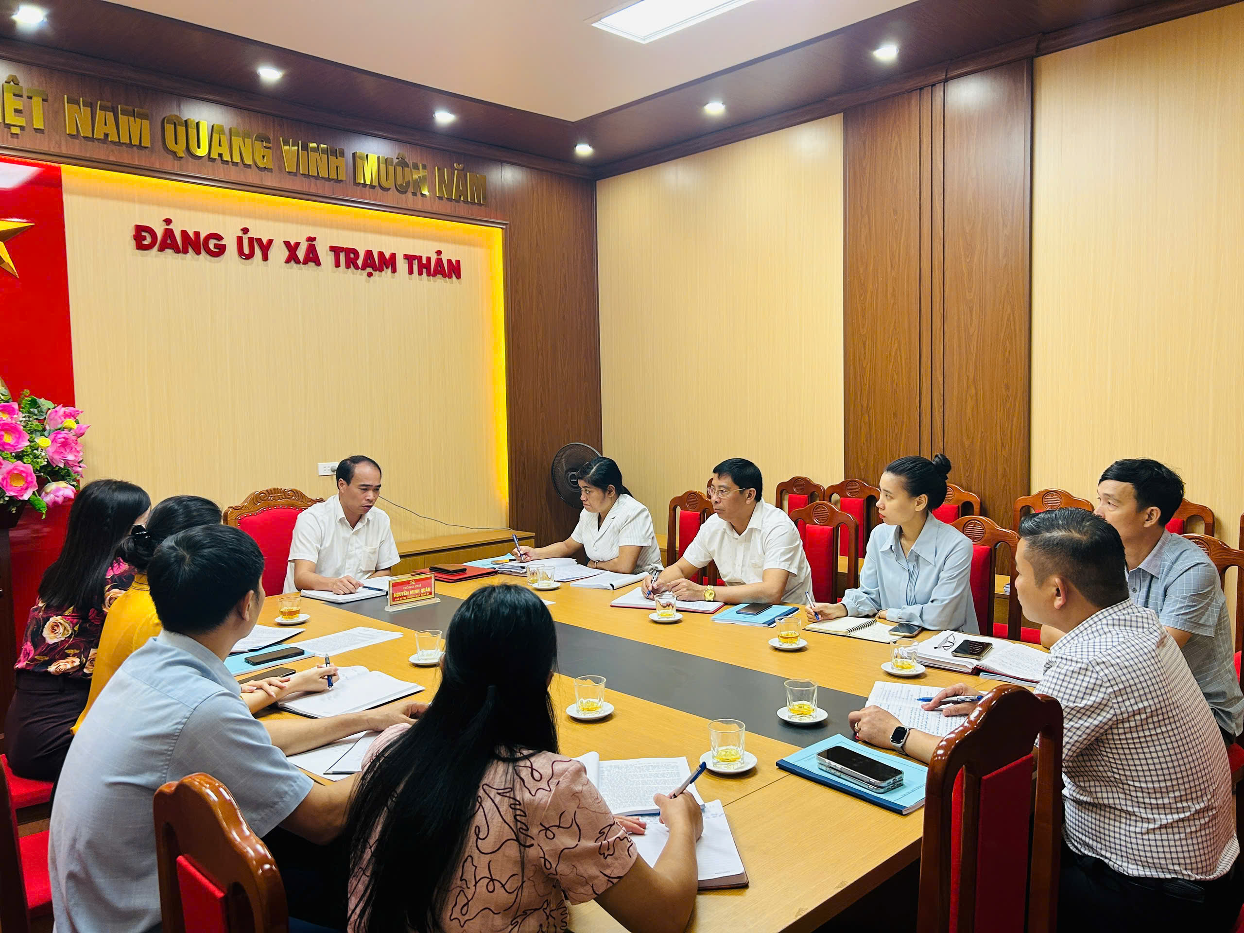 XÃ TRẠM THẢN TỔ CHỨC HỘI NGHỊ GIAO BAN CÔNG TÁC ĐẢNG, ĐOÀN THỂ